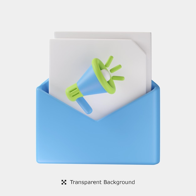 Illustration D'icône 3d De Marketing Par Courrier
