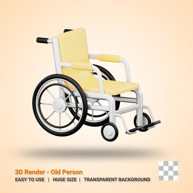 Illustration D'icône 3d Pour Fauteuil Roulant Avec Fond Transparent