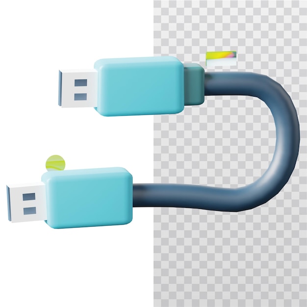 PSD illustration de l'icône 3d de la prise usb