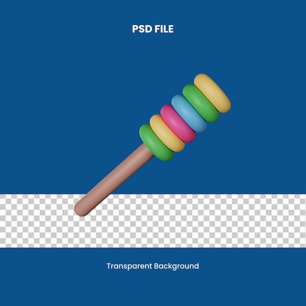 Illustration de l'icône 3D de la sucette PSD
