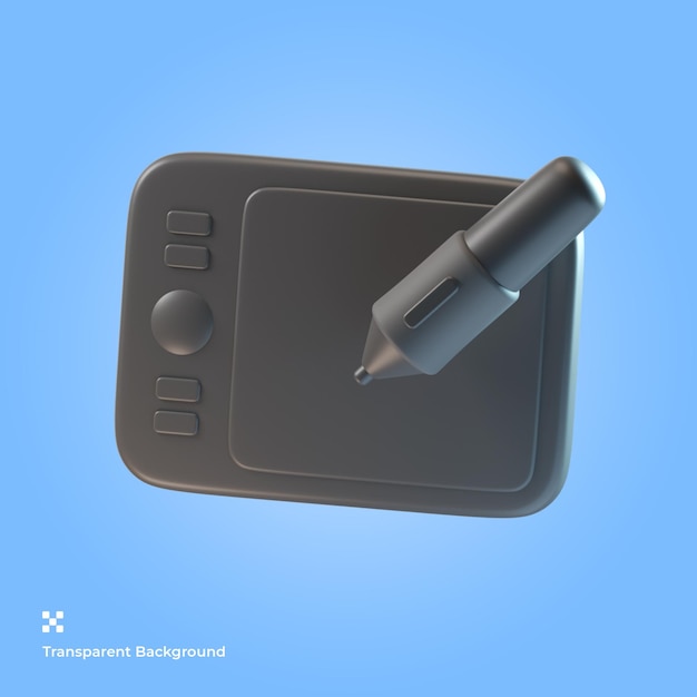 Illustration de l'icône 3d de la tablette à stylet