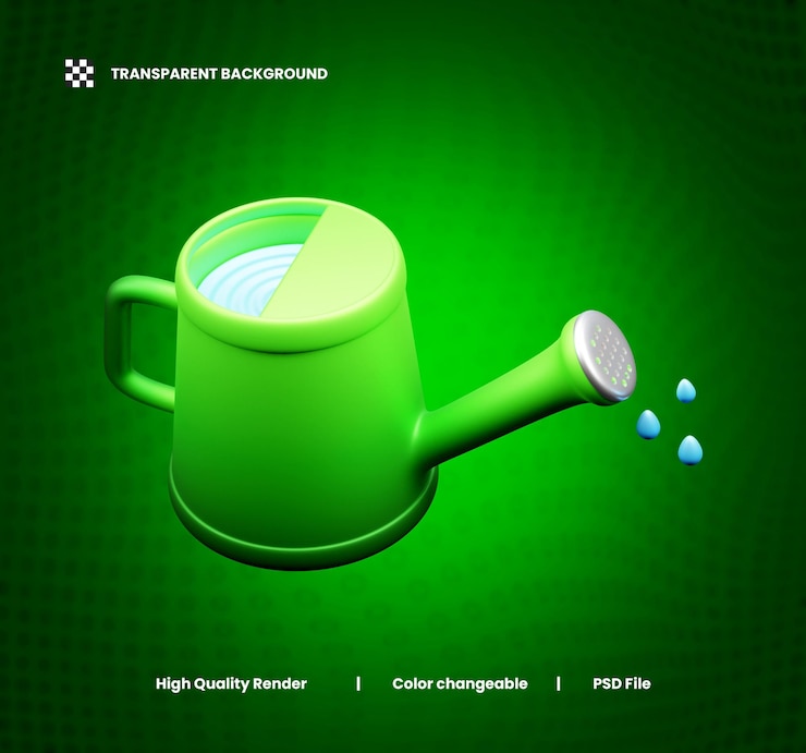PSD illustration de l'icône de l'arrosage en 3d ou illustration de licône du web de l'irrigation en 3d