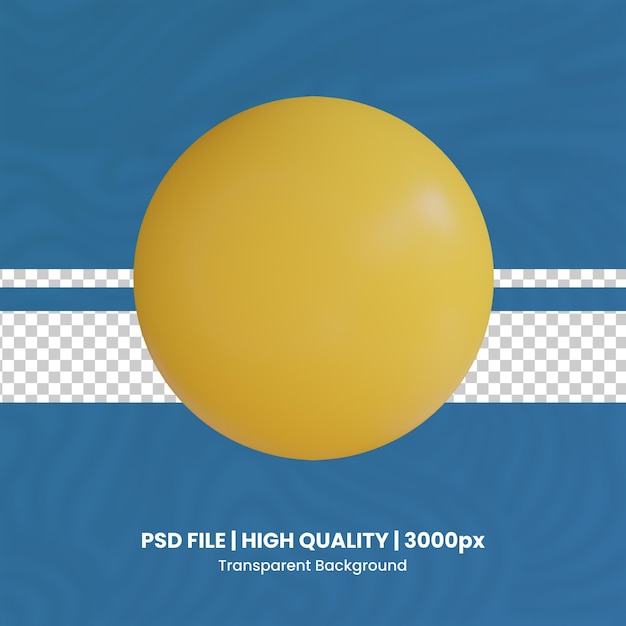 PSD illustration de l'icône de la balle de tennis de table 3d à fond transparent