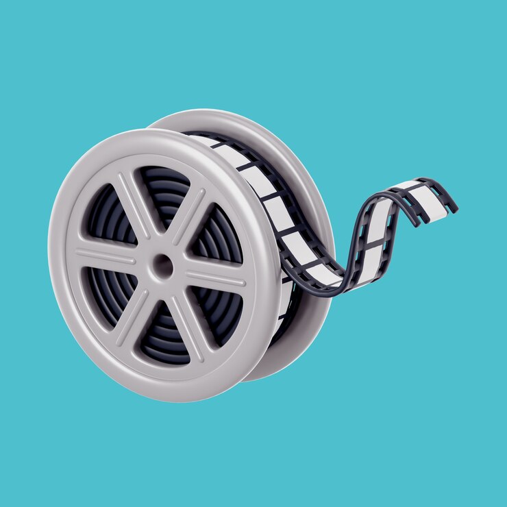 PSD illustration d'icône de cinéma 3d avec rouleau de film