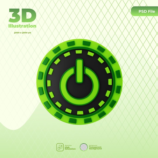 PSD illustration d'icône de consommation d'énergie 3d