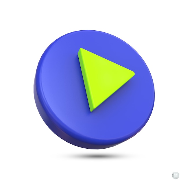 PSD illustration de l'icône du bouton de lecture des médias sociaux pour le rendu vidéo 3d