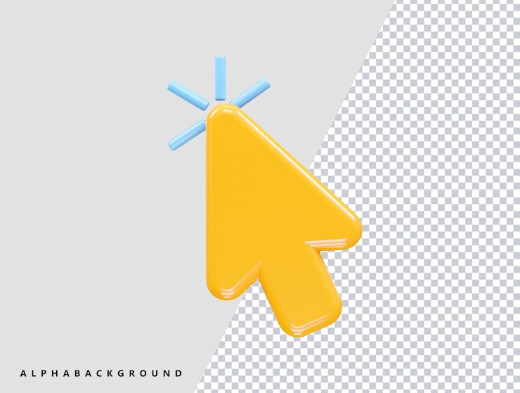 PSD illustration de l'icône du curseur élément de rendu 3d