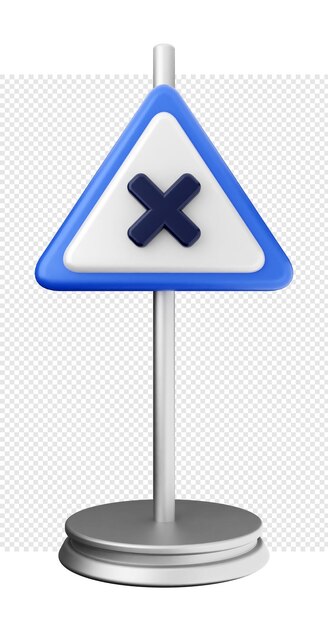 PSD illustration de l'icône du panneau d'avertissement 3d