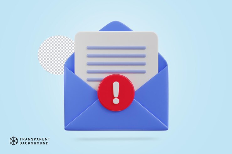 PSD illustration de l'icône de l'enveloppe de courrier indésirable 3d