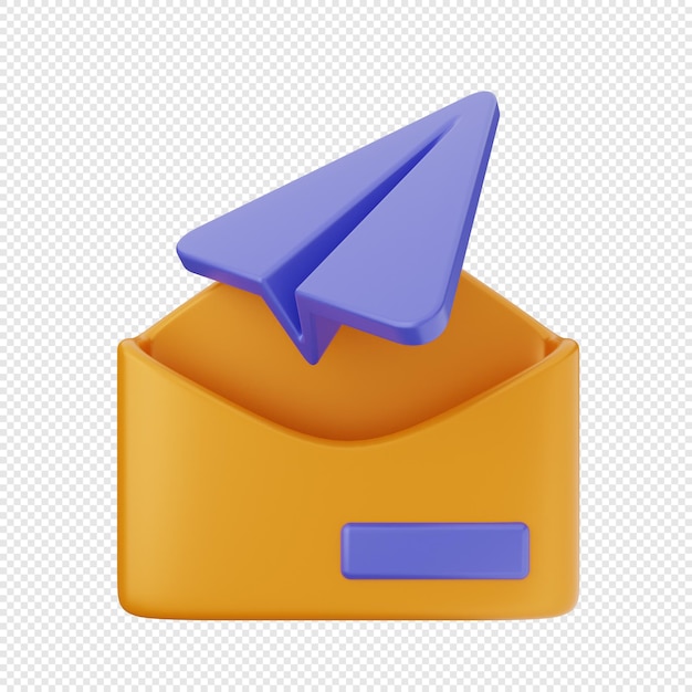 Illustration de l'icône de l'enveloppe du message électronique 3D