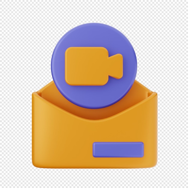 Illustration de l'icône de l'enveloppe du message électronique 3D