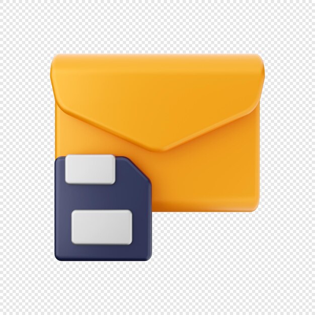 Illustration d'icône d'enveloppe de message électronique 3d
