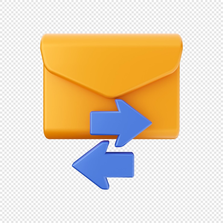 PSD illustration d'icône d'enveloppe de message électronique 3d