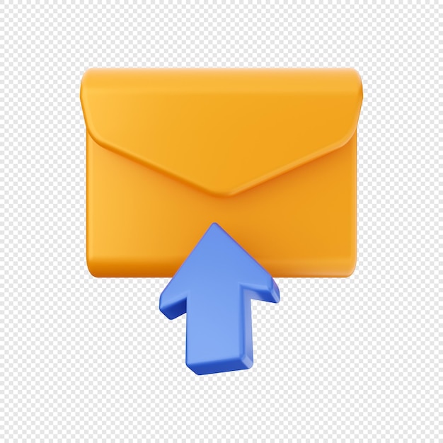 PSD illustration d'icône d'enveloppe de message électronique 3d