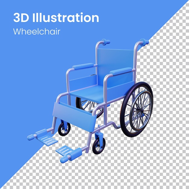 PSD illustration d'icône de fauteuil roulant de rendu 3d psd