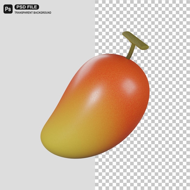 Illustration D'icône De Fruit De Mangue Réaliste 3d