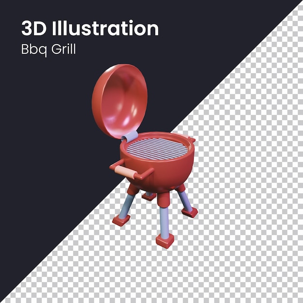 Illustration D'icône De Gril De Barbecue De Rendu 3d Psd