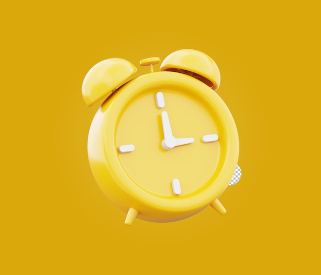 Illustration de l'icône de l'horloge de réveil classique sur un fond transparent
