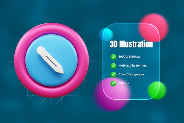 Illustration de l'icône d'interface utilisateur 3D ou icône de l'interface Web et des applications de l'utilisateur