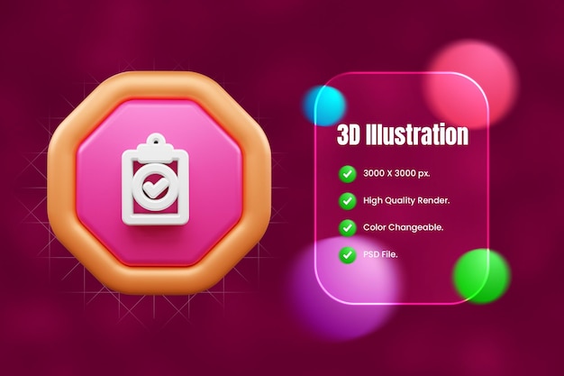 Illustration de l'icône d'interface utilisateur 3D ou icône de l'interface Web et des applications de l'utilisateur