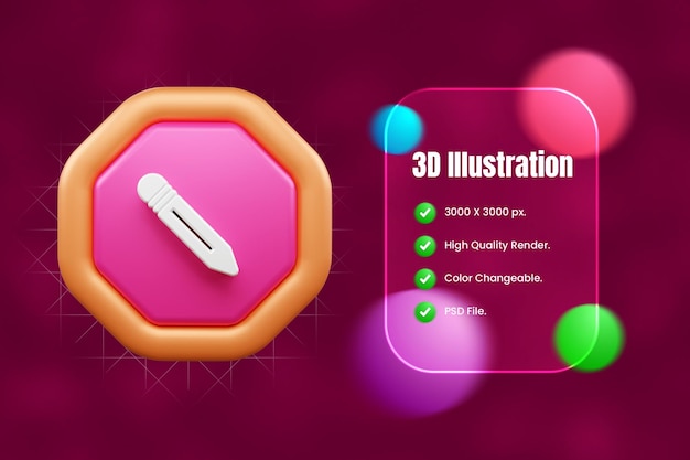 Illustration de l'icône d'interface utilisateur 3D ou icône de l'interface Web et des applications de l'utilisateur