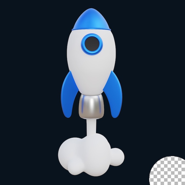 Illustration d'icône de lancement de fusée 3D
