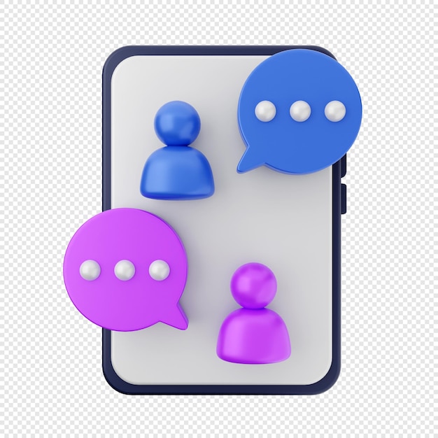 Illustration de l'icône des médias sociaux en 3D