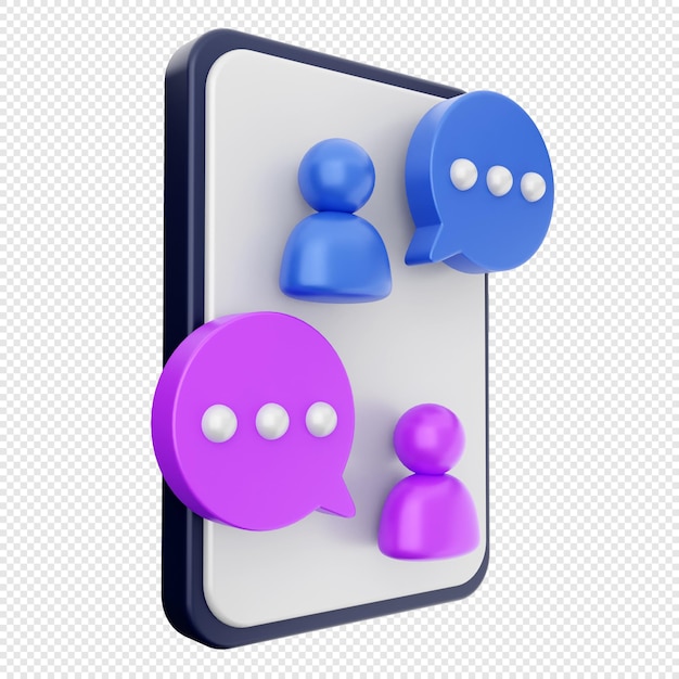 Illustration de l'icône des médias sociaux en 3D