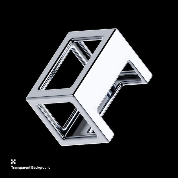 Illustration d'une icône métallique brillante en argent 3D