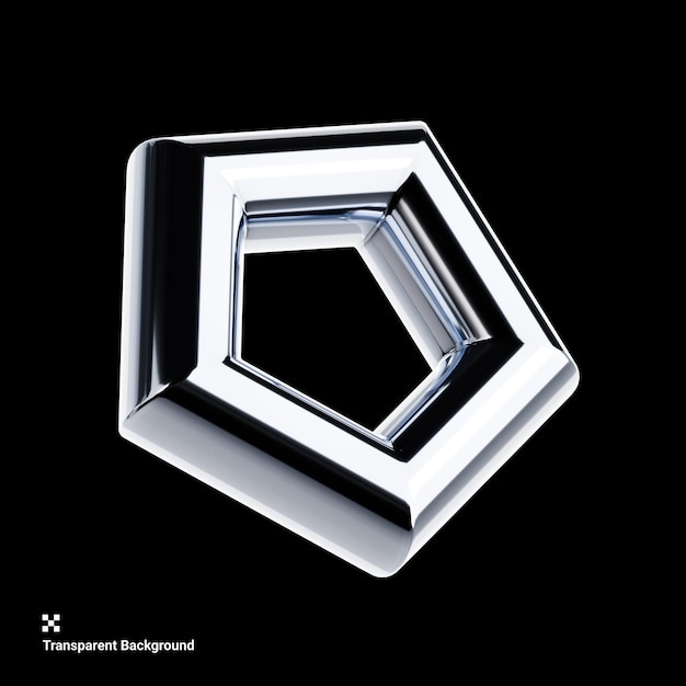 Illustration d'une icône métallique brillante en argent 3D