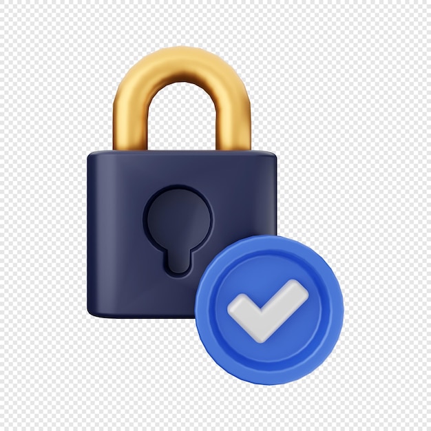 Illustration de l'icône de notification de cadenas 3D