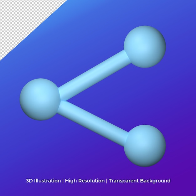 Illustration d'icône de partage 3D