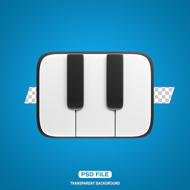 PSD illustration d'icône de piano 3d