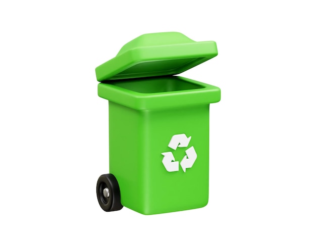 Illustration de l'icône de la poubelle Le vecteur d'icône du recyclage est rendu en 3D