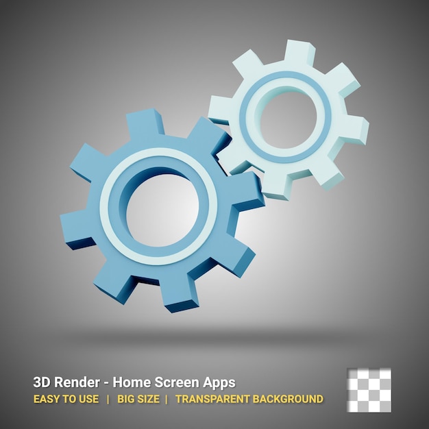 Illustration d'icône de réglage 3D avec un design isolé