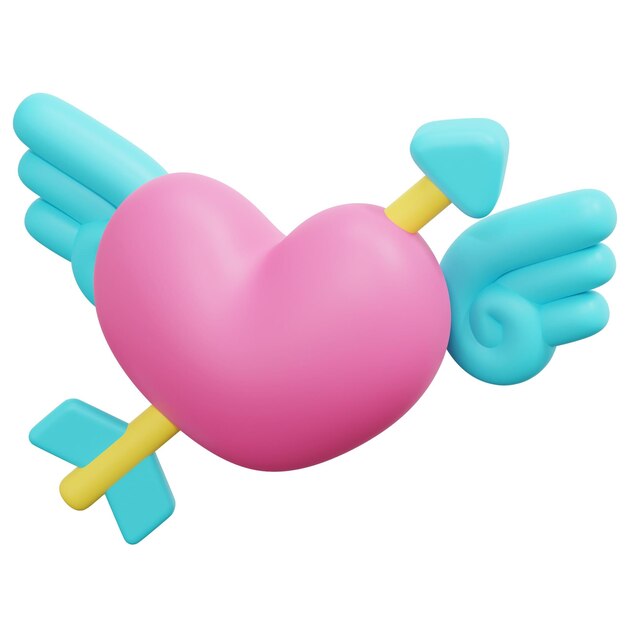 PSD illustration de l'icône de rendu 3d cupidon