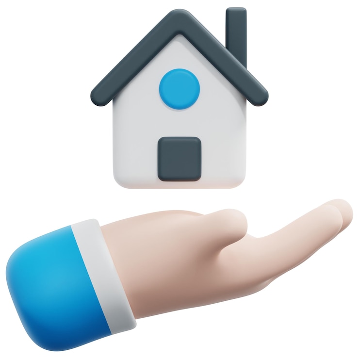 PSD illustration de l'icône de rendu 3d du logement