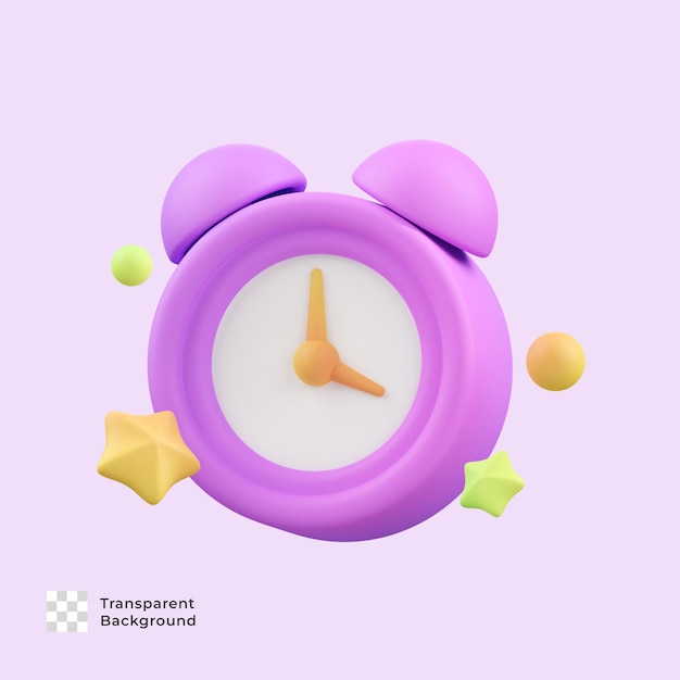 Illustration de l'icône de rendu 3d du réveil