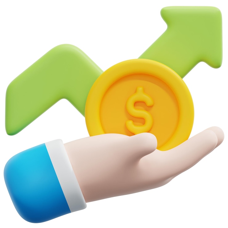 PSD illustration de l'icône de rendu 3d d'investissement