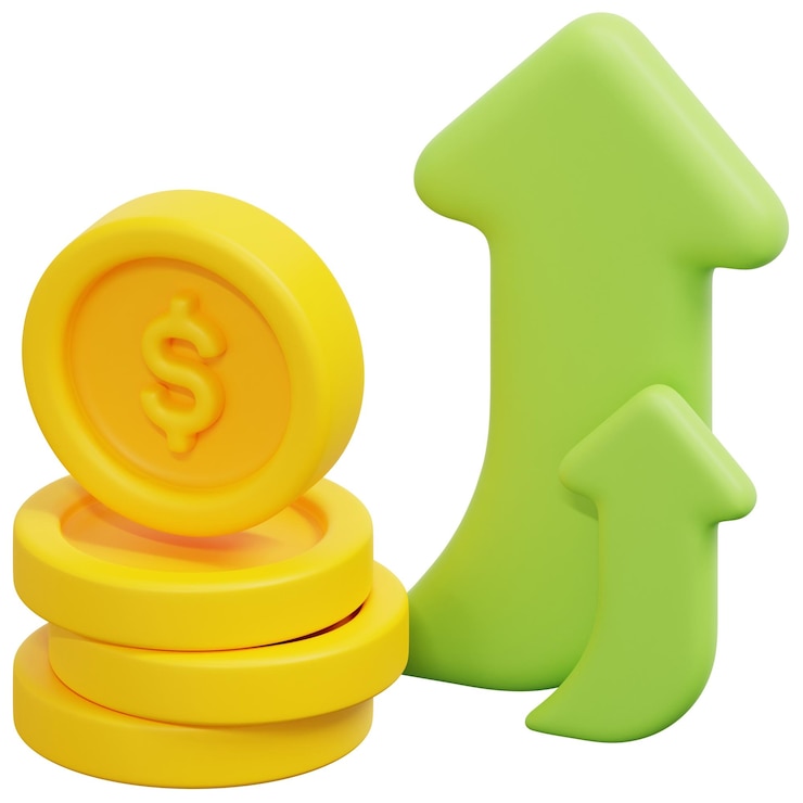 PSD illustration de l'icône de rendu 3d de profit