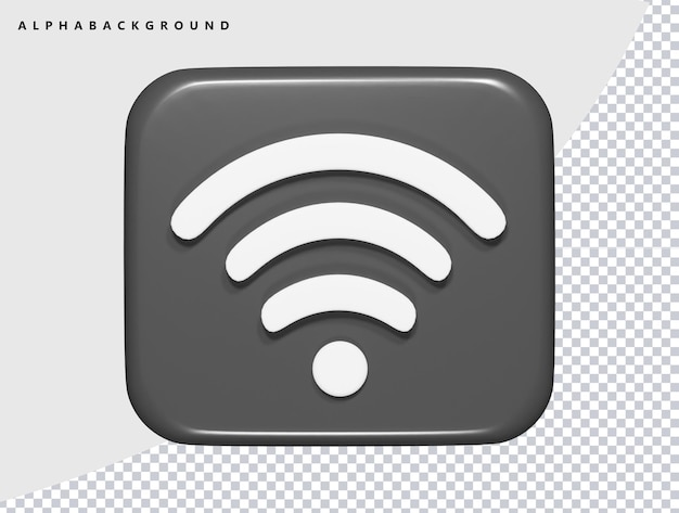 Illustration de l'icône de rendu Wifi 3D