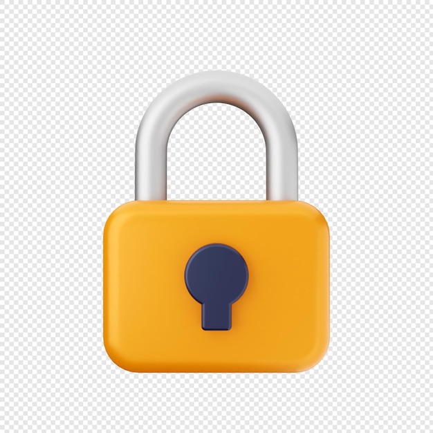 illustration d'icône de sécurité de verrouillage de cadenas 3d