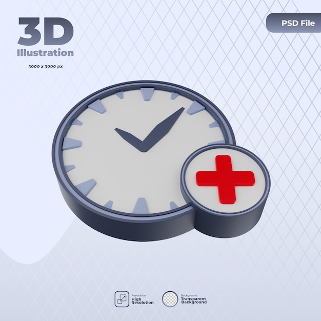 PSD illustration d'icône de soins d'urgence 3d