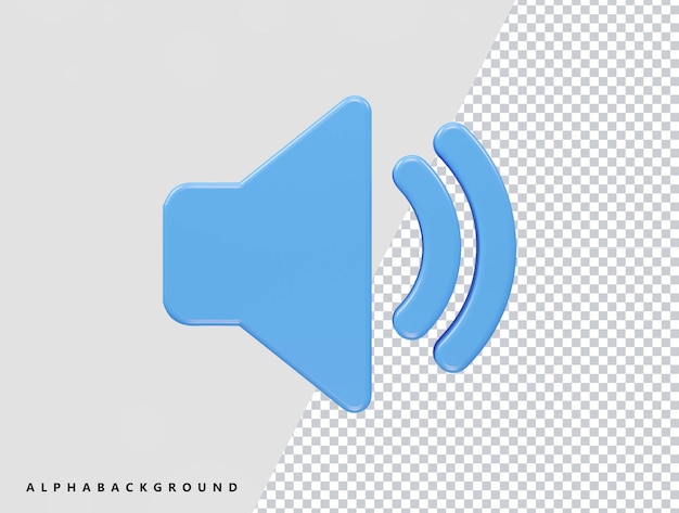 illustration d'icône sonore de rendu 3d