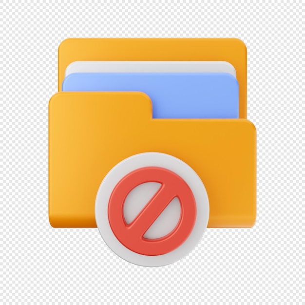 PSD illustration de l'icône de stockage de fichiers de données de dossier 3d
