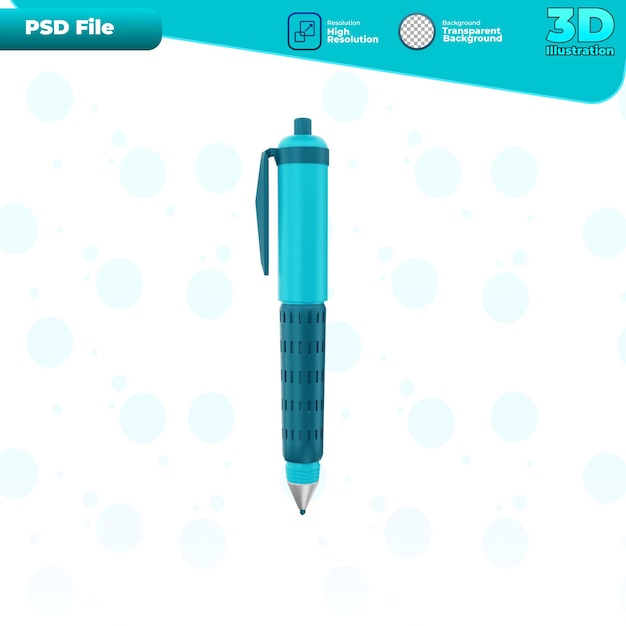 Illustration D'icône De Stylo De Rendu 3d