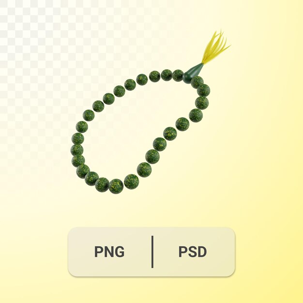 Illustration D'icône Tasbih Musulman 3d