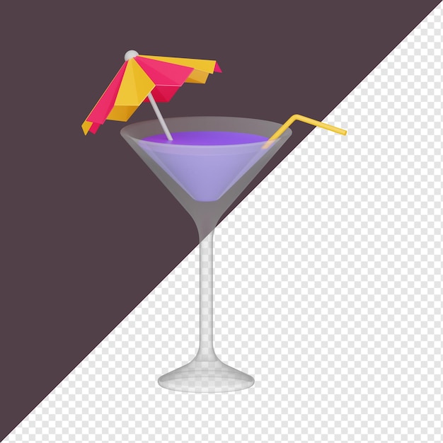 Illustration D'icône Vectorielle De Conception D'objet Réaliste 3d Cocktail