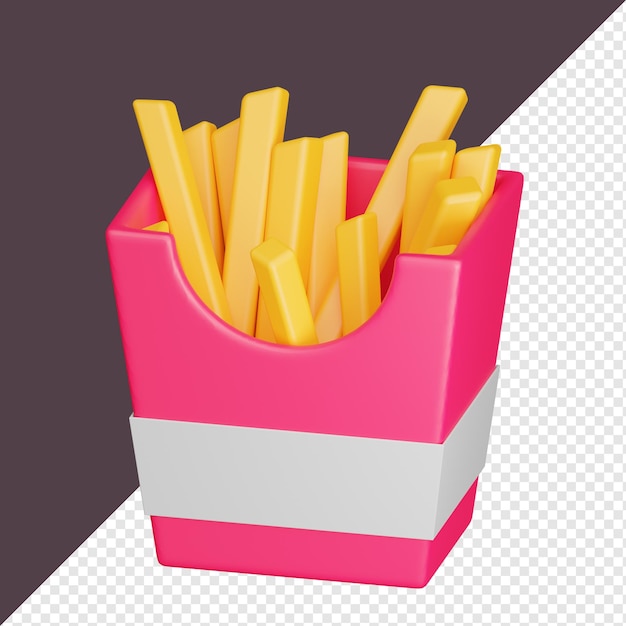 PSD illustration d'icône vectorielle de conception d'objet réaliste 3d de frites