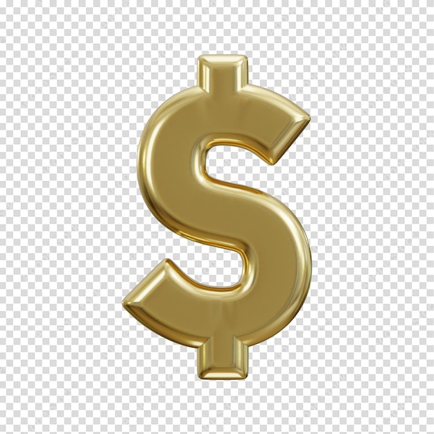 PSD illustration de l'icône vectorielle du signe dollar doré 3d